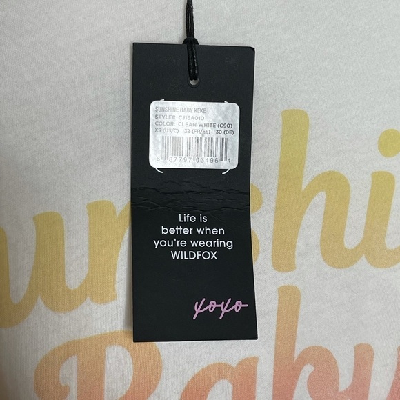 NWT WILDFOX Sunshine Baby Graphic Tee, XS - Picture 7 of 8